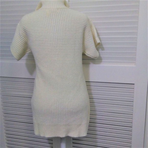 Michael Kors Cardigan Long Line Short Sleeve Cable Knit Cream - Picture 4 of 8